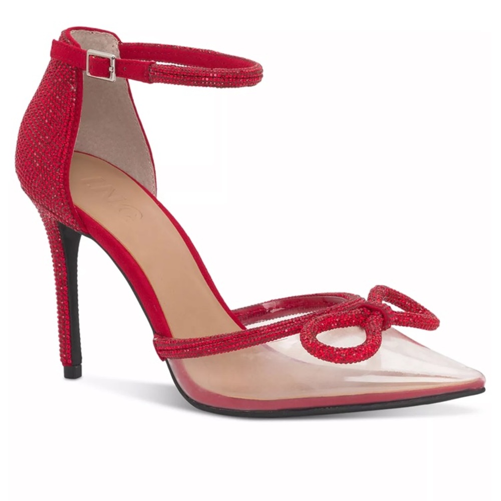 👠 NIB Red Bling Vinyl Heels 👠